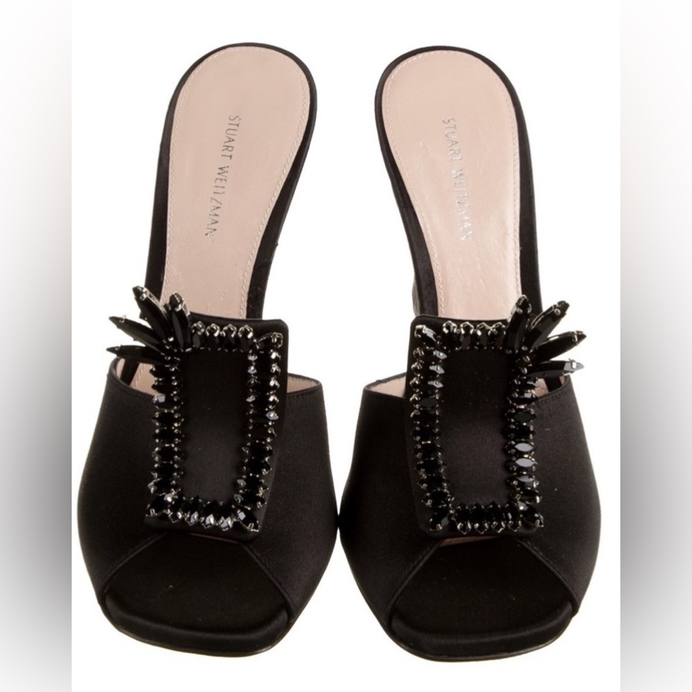 Stuart Weitzman “Radiance” D’orsay Satin Sandals 8.5M.